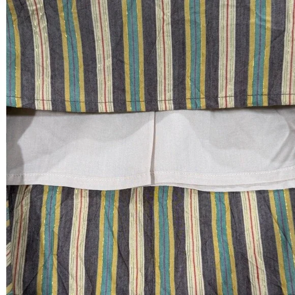 THE Korner Multi Color Striped Metallic Tiered Maxi Dress 38 US 6/8 Med W497 - Picture 5 of 11